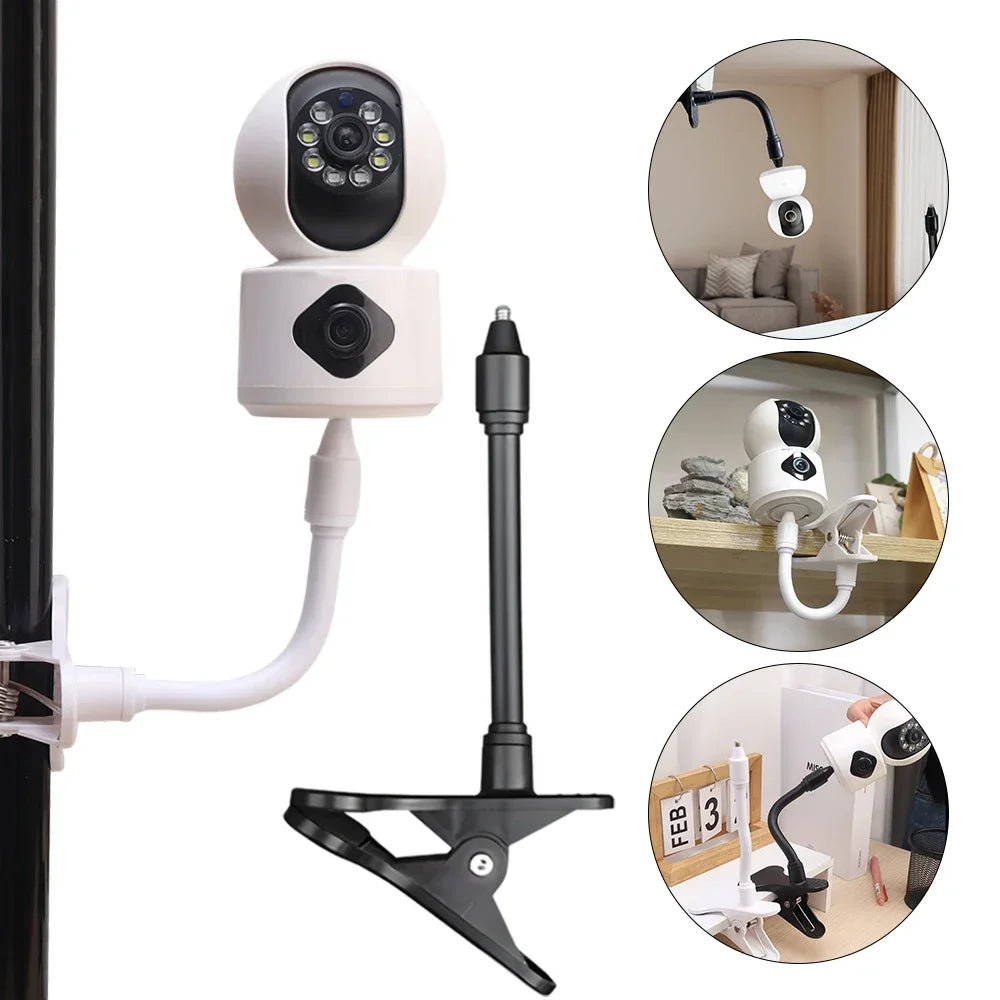 Portable Clip Mount Webcam Stand For Baby Monitor Camera Holder Home Flexible Twist Mounting Kit Attaches to Crib