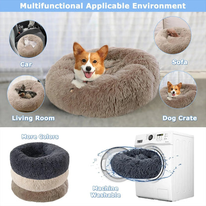 Fluffy Dog Bed For Large Round Dog Bed Super Soft Cat House Plush Cat Nest Winter Warm Dog Pet Bed