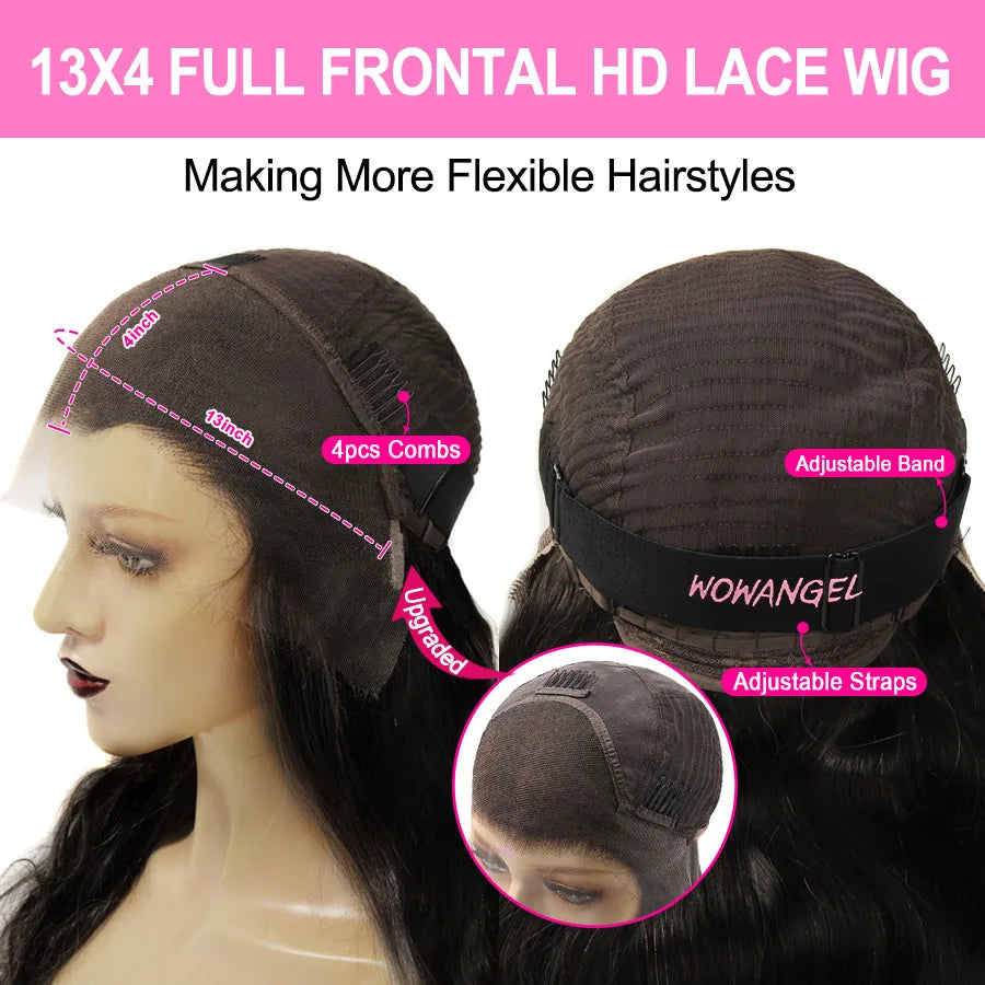 HD Lace Front Wigs 250% 13x6 HD Lace Front Wigs Straight Hair Invisible HD Lace Melt Skin HD Lace Front Human Hair Wig