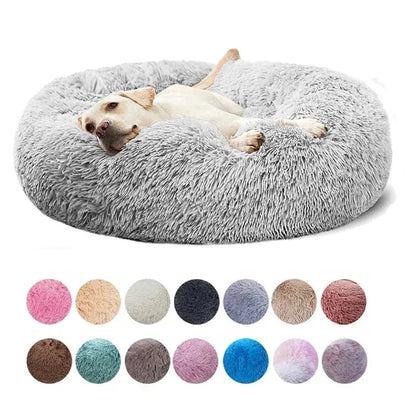 Fluffy Dog Bed For Large Round Dog Bed Super Soft Cat House Plush Cat Nest Winter Warm Dog Pet Bed