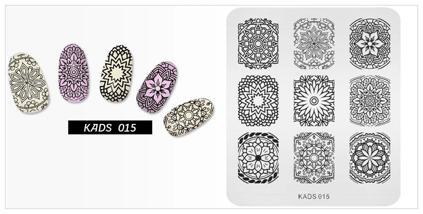 KADS Nail Stamp Flowers Nail Stamping Plates Stainless Steel Nail Art Image Plate Stamp Template Stencil Tools