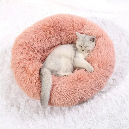 Fluffy Dog Bed For Large Round Dog Bed Super Soft Cat House Plush Cat Nest Winter Warm Dog Pet Bed