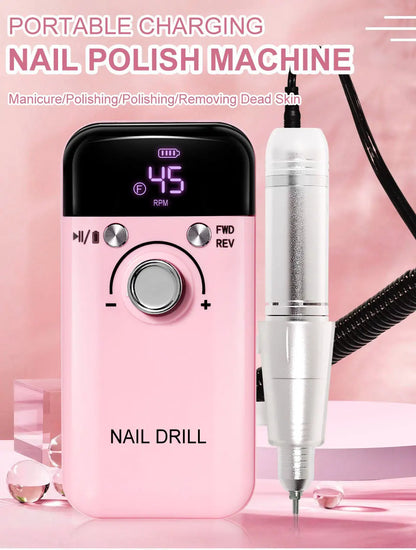 Professional Nail Drills for Gel Nails Polish Rechargeable Portable