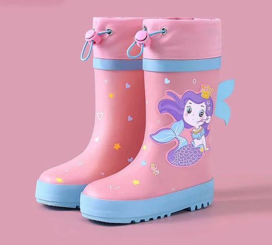 Rain Boots Cartoon Kids Rain Shoes_Mermaid