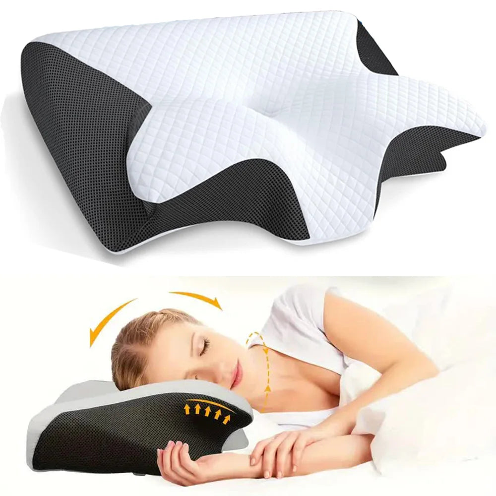 Comfortable Memory Foam Sleep Pillow Cervical Orthopedic Neck Massage Oreiller de sommeil confortable en mousse à mémoire de forme pour massage orthopédique du cou