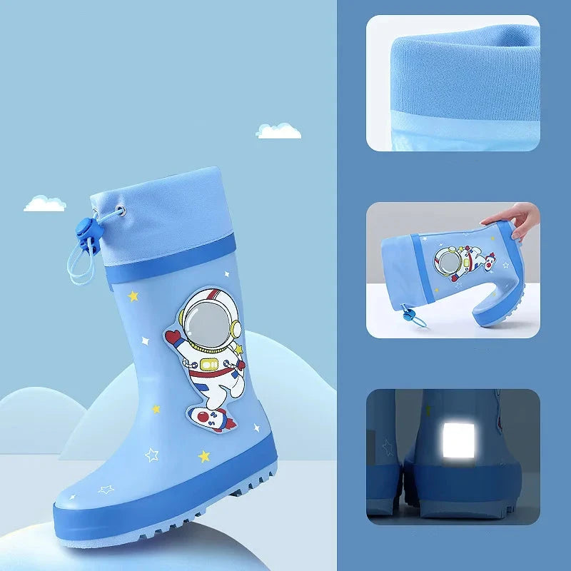 Rain Boots Cartoon Kids Rain Shoes_Astronaut