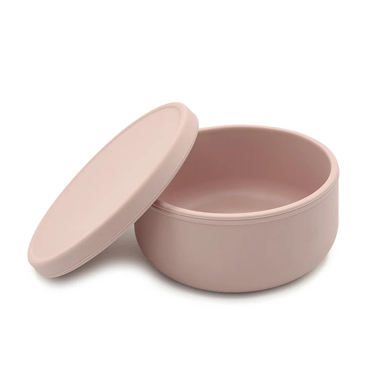 100% Food Grade Non-Toxic BPA Free Silicone Baby Bowl with Lids