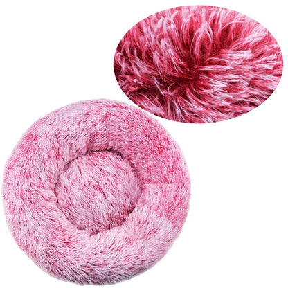 Fluffy Dog Bed For Large Round Dog Bed Super Soft Cat House Plush Cat Nest Winter Warm Dog Pet Bed