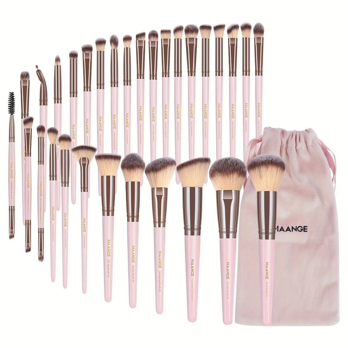 30pcs Professional Makeup Brush Eye Shadows Beauty Tools with Bag