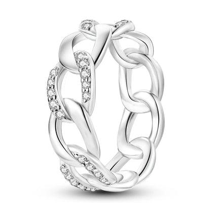 Silver Stackable Vintage Leaf Ring Crystal S925 Bowknot Rings Original Finger Rings Retro Jewelry