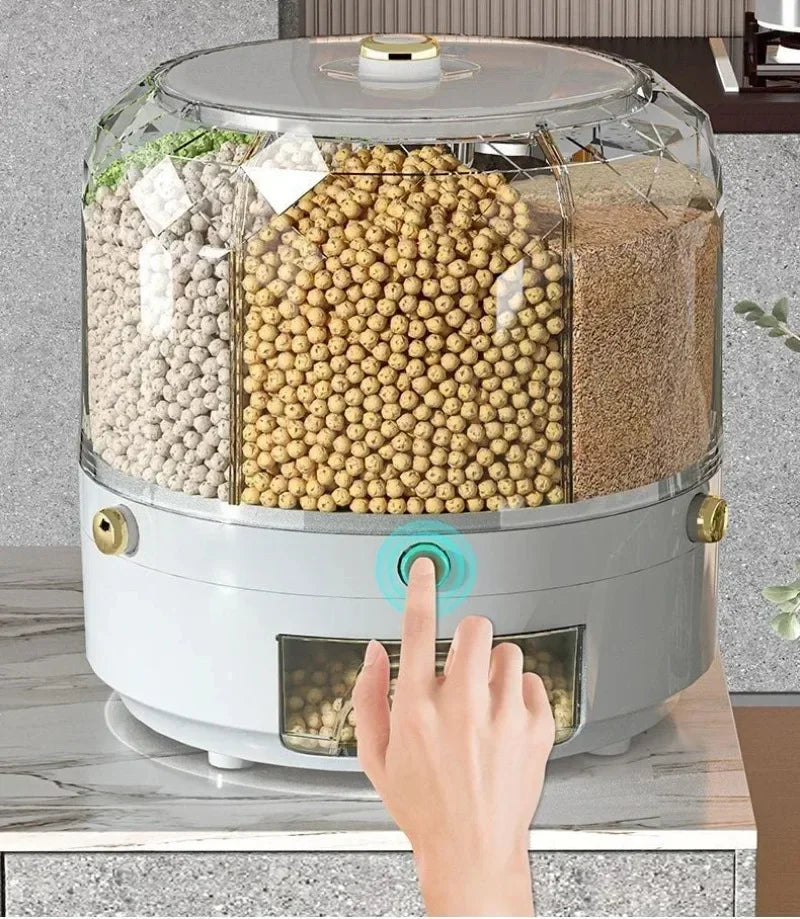 360 Degree Rotating Rice Cereal Dispenser Food Container Storage Box