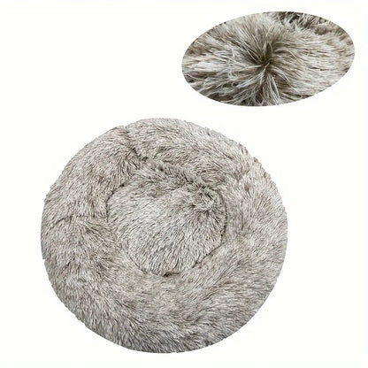 Fluffy Dog Bed For Large Round Dog Bed Super Soft Cat House Plush Cat Nest Winter Warm Dog Pet Bed