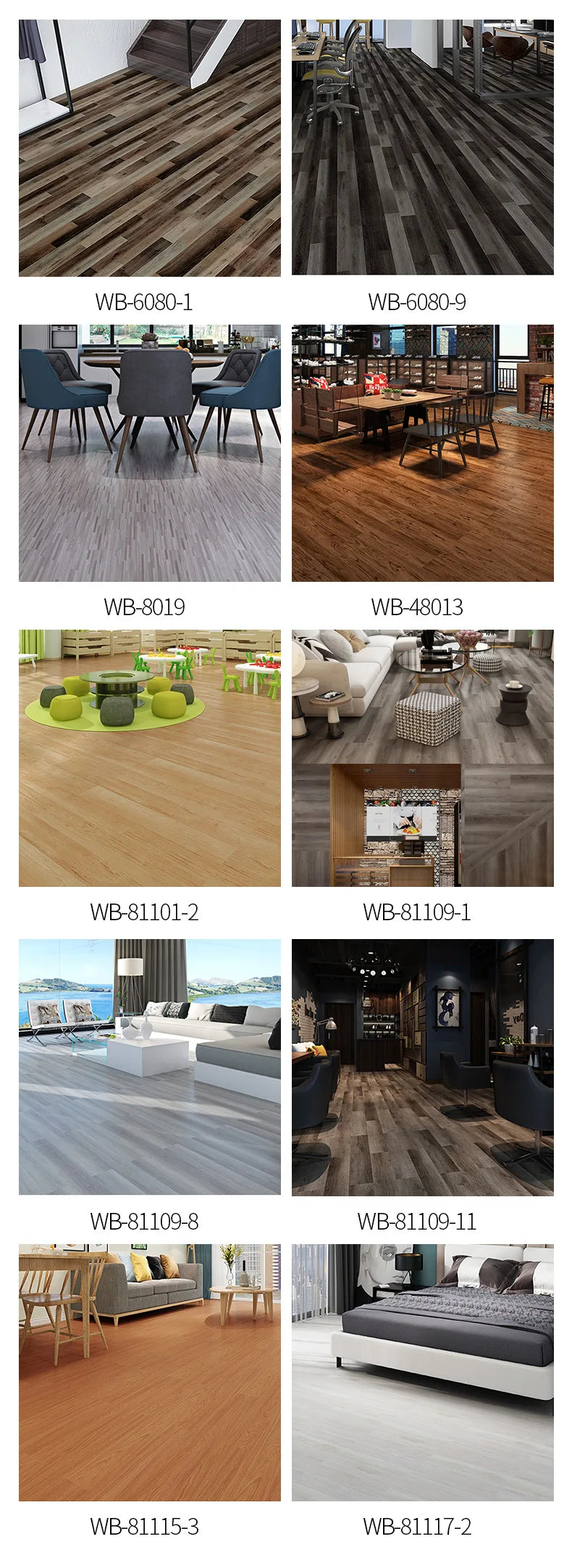 Self-Adhesive Wood Grain Floor Wallpaper Waterproof Wall Sticker