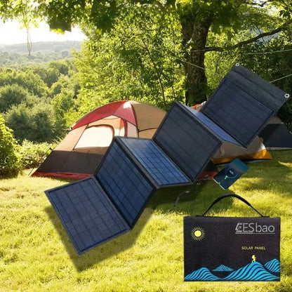 Folding Bag 10-100W Solar Panel Portable USB+DC Output Solar Charger Outdoor Power Supply Mobile Phone Generator