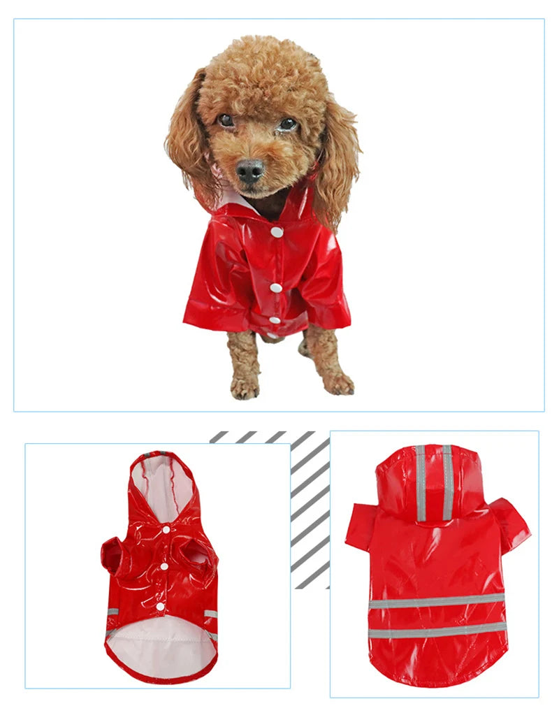 Dog Raincoat Reflective Waterproof Snowproof Pet Coat for Small Puppy