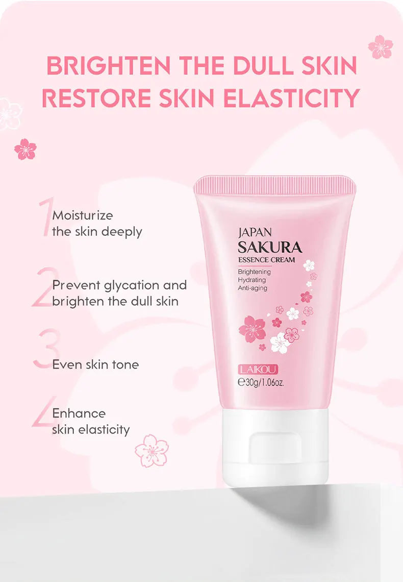 LAIKOU 30g Japan Sakura Essence Face Cream  Hydrate Moisturizing Cherry Blossom Refreshing Essence Facial Lotion Korean SkinCare