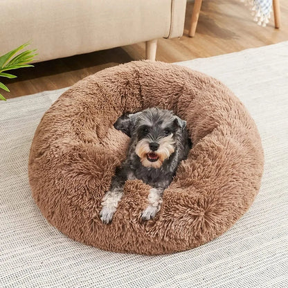 Fluffy Dog Bed For Large Round Dog Bed Super Soft Cat House Plush Cat Nest Winter Warm Dog Pet Bed