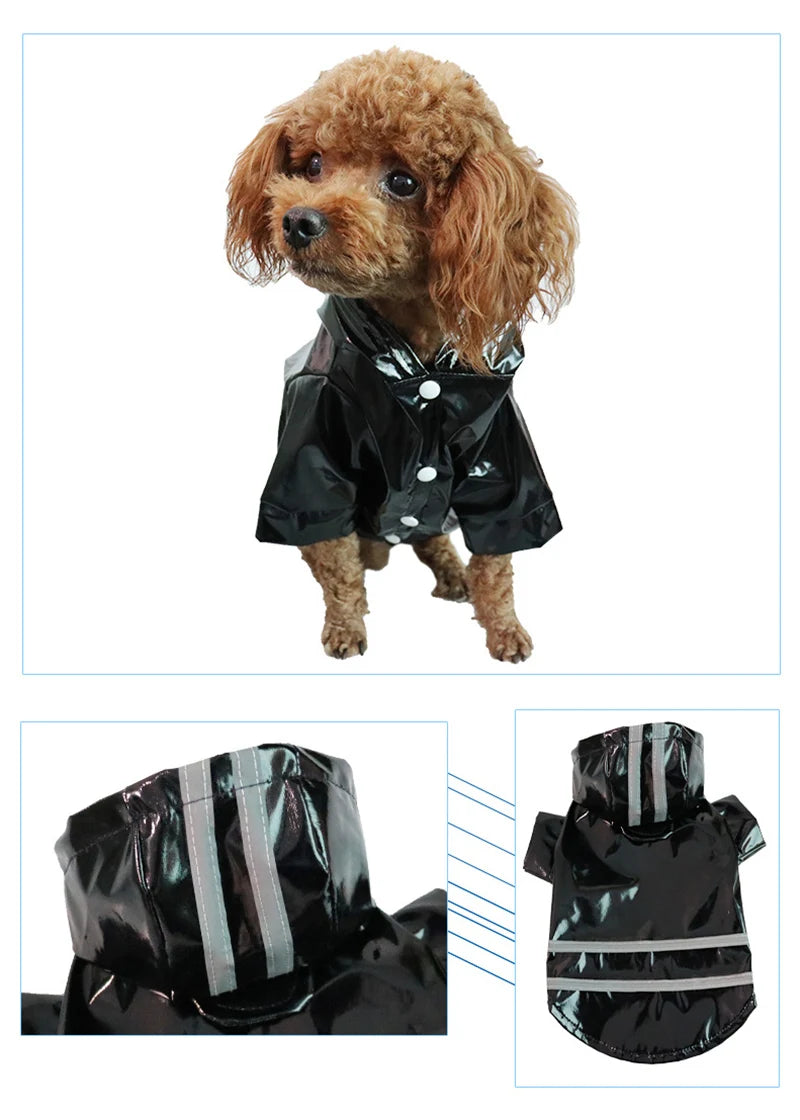 Dog Raincoat Reflective Waterproof Snowproof Pet Coat for Small Puppy