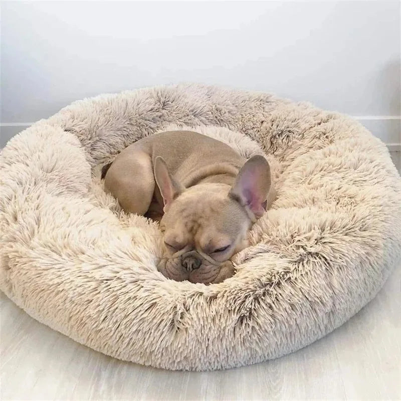 Fluffy Dog Bed For Large Round Dog Bed Super Soft Cat House Plush Cat Nest Winter Warm Dog Pet Bed