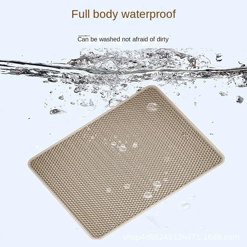 Large Size Cat Litter Mat Double Layer Waterproof Pet Litter Box Mat Non-slip Sand Cat Pad Washable Cat Litter Mat Pet Supplies