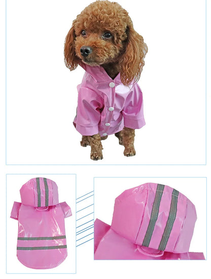 Dog Raincoat Reflective Waterproof Snowproof Pet Coat for Small Puppy