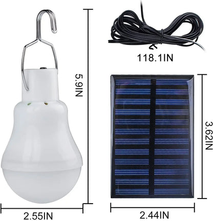 LED Solar Bulb Light Waterproof Outdoor Emergency Sunlight Powered Lamp Portable