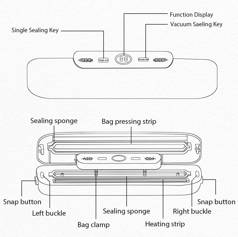 Vacuum Sealer Packaging Machine Food Vacuum Sealer Vacuum Food Sealing