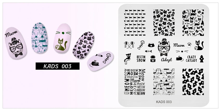 KADS Nail Stamp Flowers Nail Stamping Plates Stainless Steel Nail Art Image Plate Stamp Template Stencil Tools