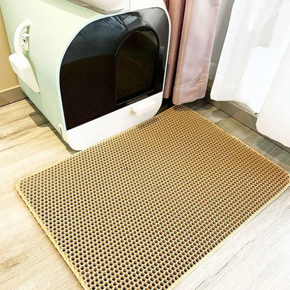 Pet Cat Litter Mat Waterproof Double Layer Cat Litter Trapping Pet Litter Box Mat Clean Pad