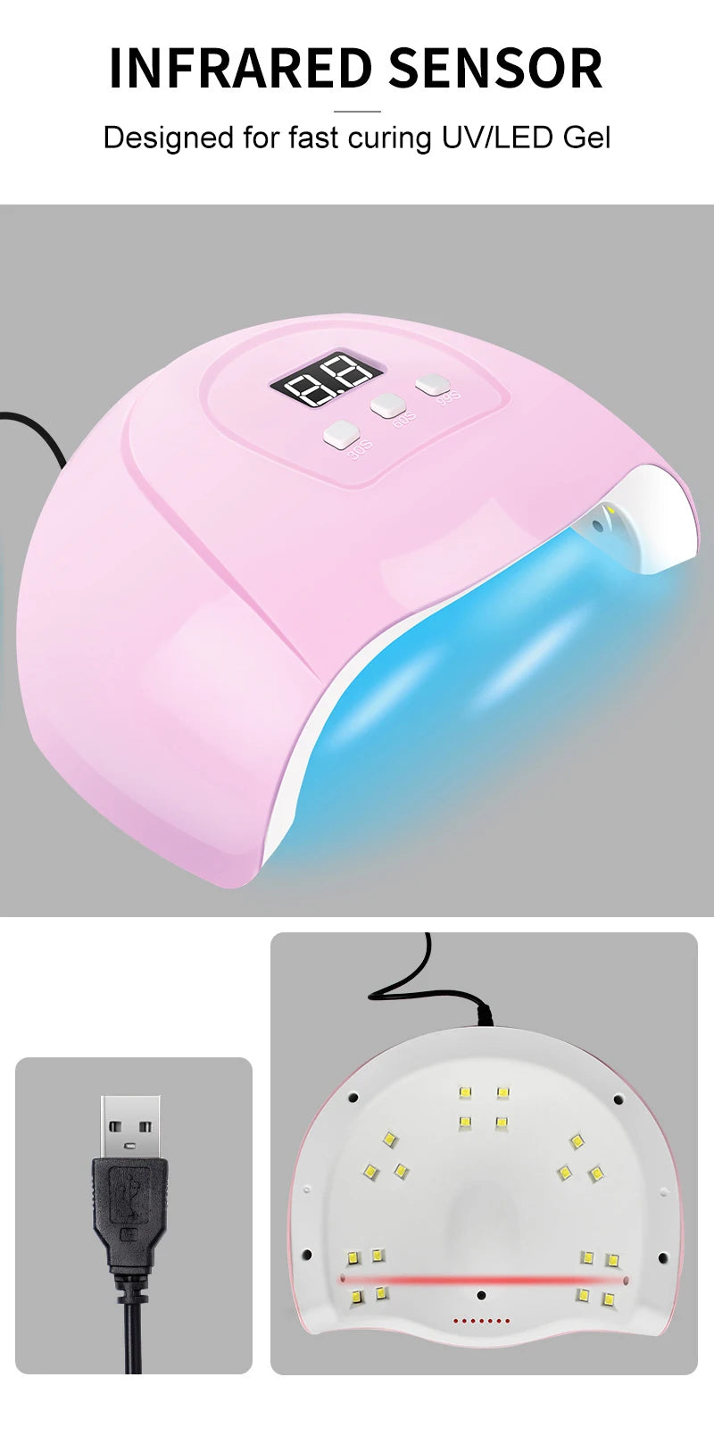 Gel Nail Polish Kit With UV Nail Lamp Electric