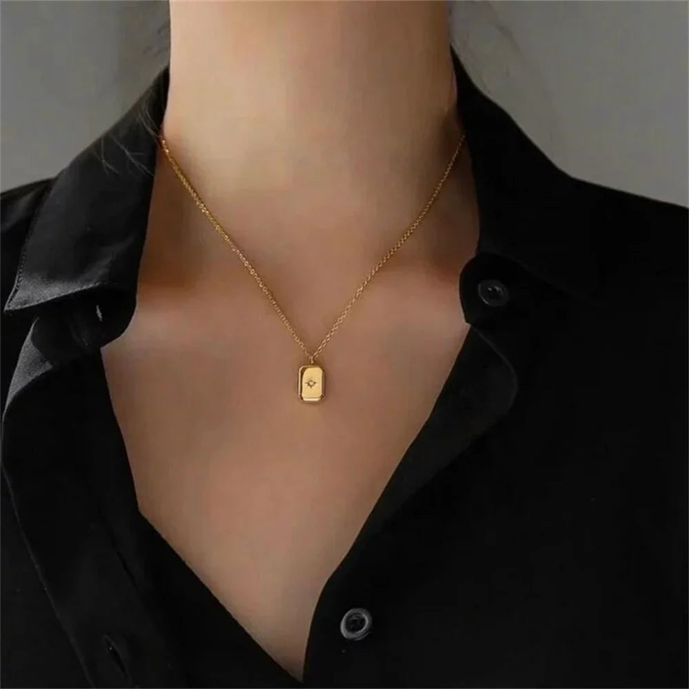 Simple Color Heart Pendant Pearl Necklace For Women Girls Fashion Gold-plate Chain Choker Necklaces 2023 New Trend Jewelry