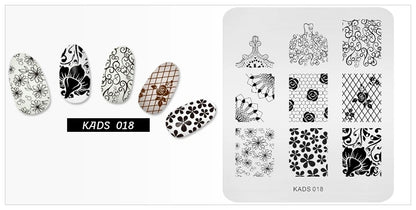 KADS Nail Stamp Flowers Nail Stamping Plates Stainless Steel Nail Art Image Plate Stamp Template Stencil Tools