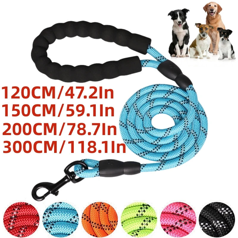 120/150/200/300CM Strong Leashes for Dogs Soft Handle Dog Leash Reinforced Leash for Small Medium Large Dogs