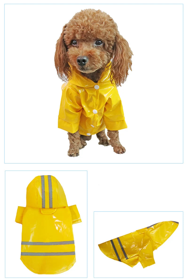 Dog Raincoat Reflective Waterproof Snowproof Pet Coat for Small Puppy