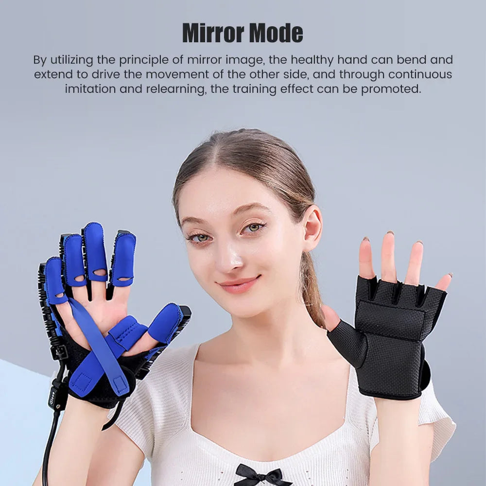 Left & Right Hand Finger Rehabilitation Exerciser Robot Gloves Stroke Hemiplegia Cerebral Infarction Training Equipment Therapy