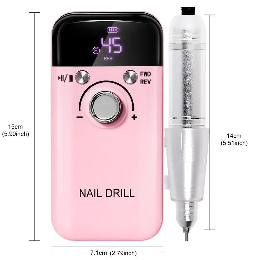 Professional Nail Drills for Gel Nails Polish Rechargeable Portable