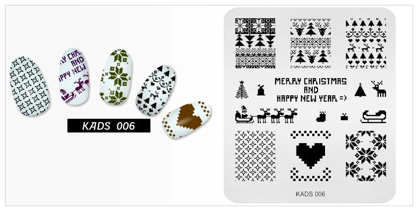 KADS Nail Stamp Flowers Nail Stamping Plates Stainless Steel Nail Art Image Plate Stamp Template Stencil Tools