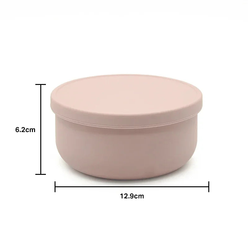 100% Food Grade Non-Toxic BPA Free Silicone Baby Bowl with Lids