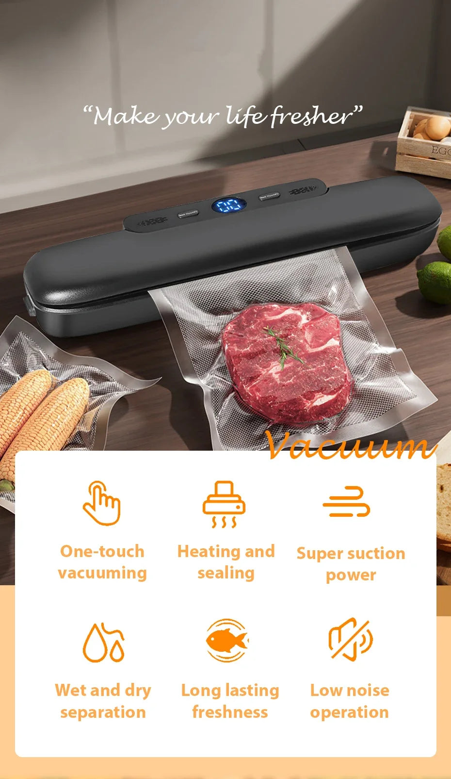 Vacuum Sealer Packaging Machine Food Vacuum Sealer Vacuum Food Sealing