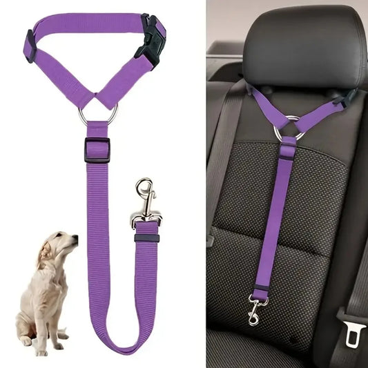 Pet Dog and Cat Seat Belt Car Headrest Restraint Adjustable Safety Rope Car Seat Belt