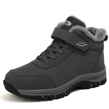 Men's Hiking Snow Boots Winter Shoes with Waterproof and Warm Insulation_Gray