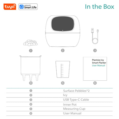 Tuya Ivy Smart Planter,Endless Fun Over 49 Rich Expressions,7 smart sensors,AI Chips Make Raising Plants Easy and Fun