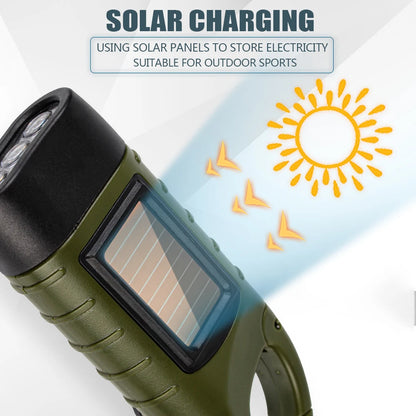 Tent Light Solar Power Torch Lantern Hand Crank Dynamo LED Flashlight Portable for Outdoor Camping Mountaineering