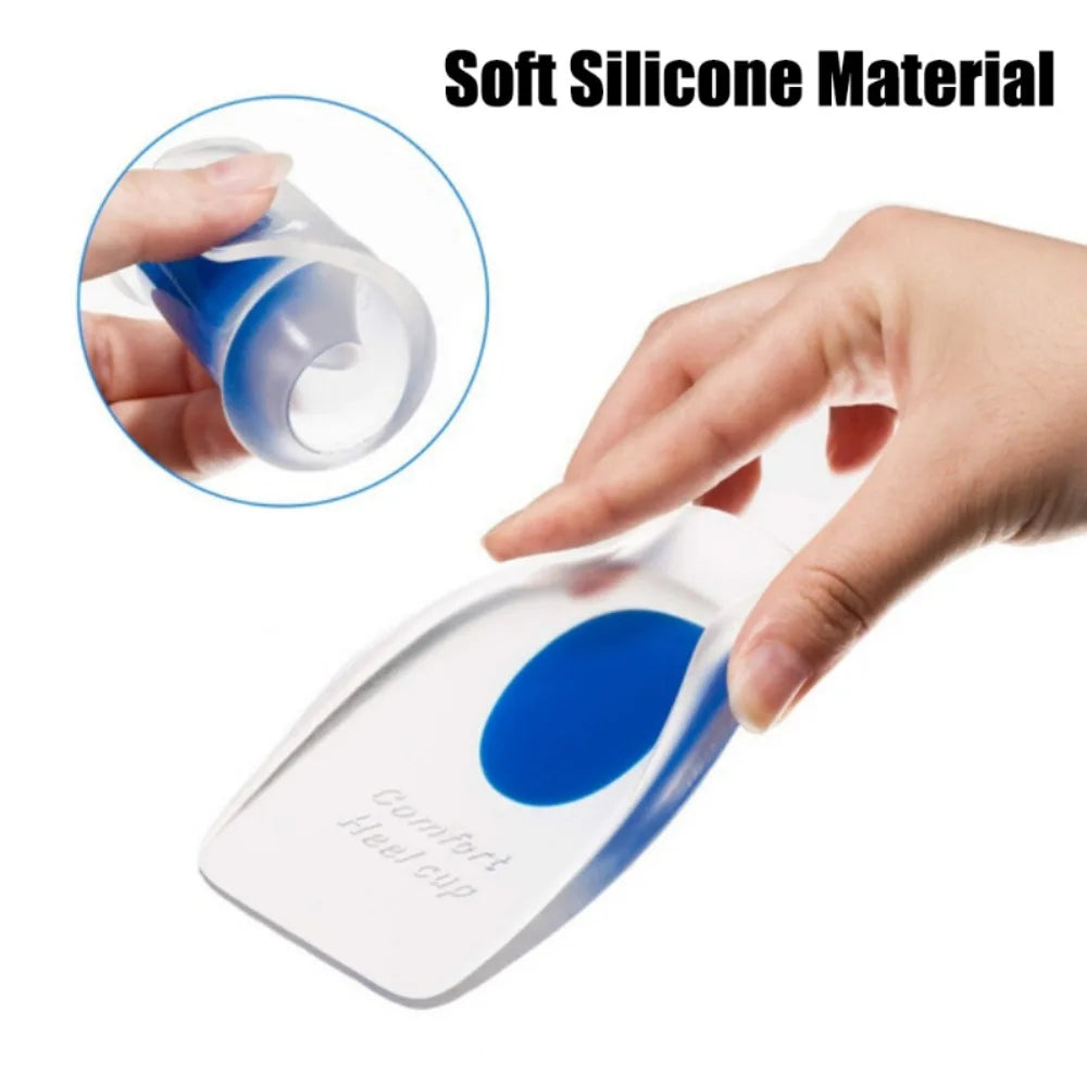 1pair Soft Silicone Gel Insoles Men Women Transparent Relieve Foot Pain