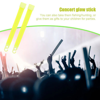 1-50pcs Glow Sticks with Hook 6 inch Fluorescence Light for Hiking Camping Outdoor Emergency Concert Party Light Sticks