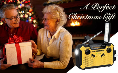 Emergency Radio AM/FM Portable Radio Solor Hand Crank USB AA Batteries Rechargeable