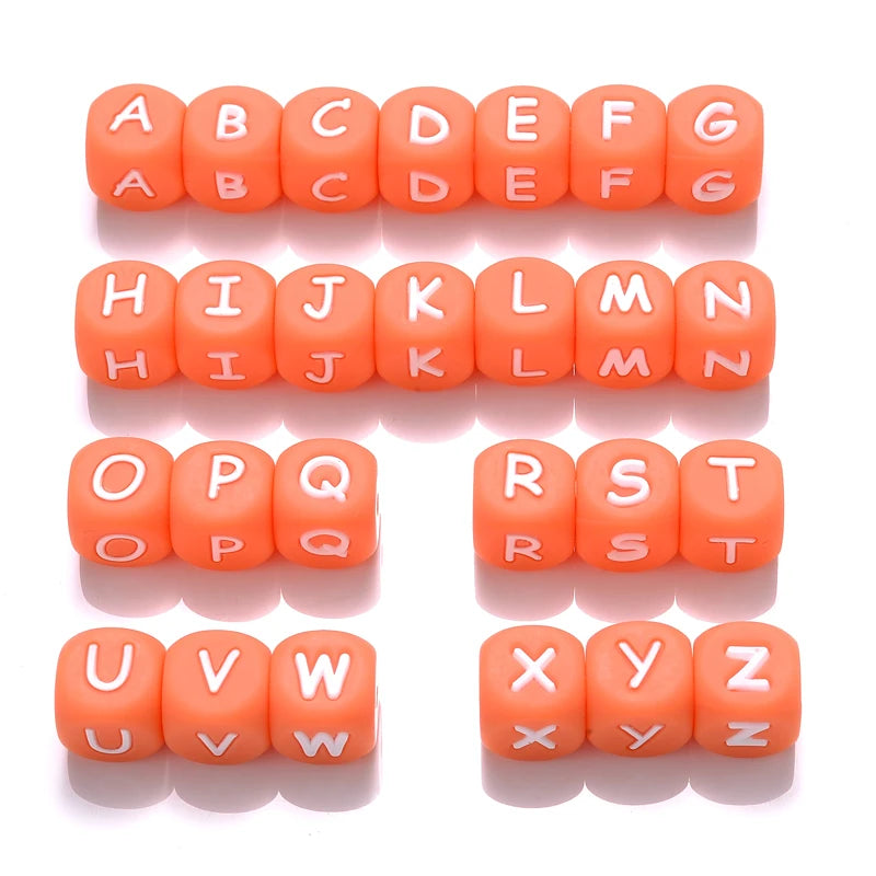 Silicone Letter Beads 12mm Perles en silicone avec lettres