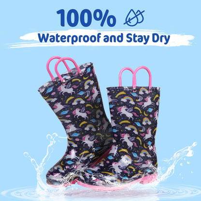 Kids Rain Boots With Handles Rain Shoes For Kids