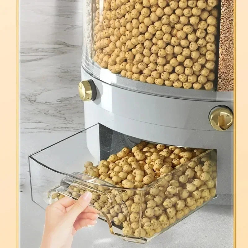 360 Degree Rotating Rice Cereal Dispenser Food Container Storage Box