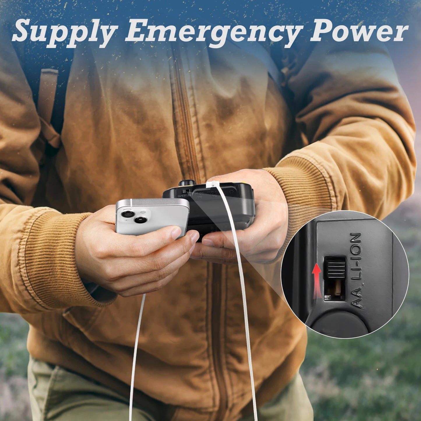 Emergency Radio AM/FM Portable Radio Solor Hand Crank USB AA Batteries Rechargeable